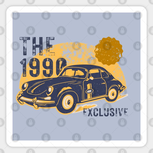 Retro 90s Vintage Car Magnet by Xtian Dela ✅